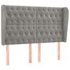 vidaXL T&ecirc;te de lit avec oreilles Gris clair 147x23x118/128 cm Velours