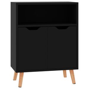 vidaXL Buffet noir brillant 60x30x72 cm bois d'ing&eacute;nierie