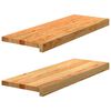 vidaXL Marches d'escalier 2 pcs marron clair 70x30x2 cm ch&ecirc;ne massif