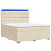 vidaXL Lit boxspring LED avec matelas Cr&egrave;me 140 x 200 cm Tissu