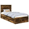 vidaXL Cadre de lit avec tiroir Ch&ecirc;ne fum&eacute; 90 x 200 cm Bois Ing&eacute;nierie