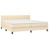 vidaXL Sommier &agrave; lattes de lit avec matelas Cr&egrave;me 200x200 cm Tissu