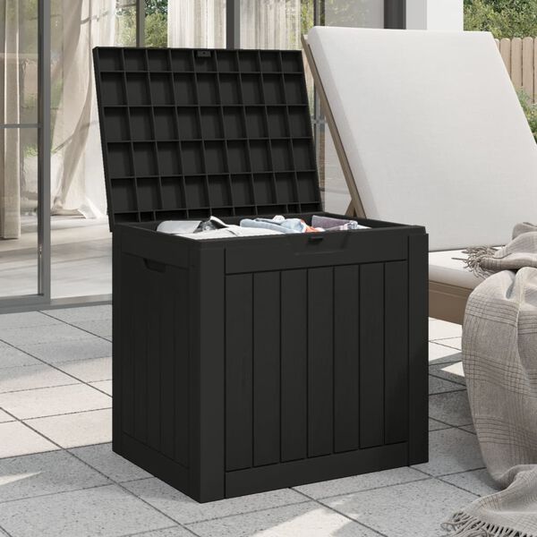vidaXL Boîte de stockage de jardin noir 55,5x43x53 cm polypropylène