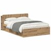 vidaXL Cadre de lit avec rangement Ch&ecirc;ne artisanal 135 x 190 cm
