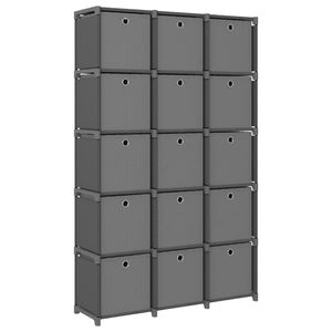vidaXL &Eacute;tag&egrave;re &agrave; 15 cubes avec bo&icirc;tes Gris 103x30x175,5 cm Tissu