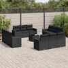 vidaXL Salon de jardin avec coussins 13 pcs noir r&eacute;sine tress&eacute;e