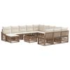 vidaXL Ensemble de canap&eacute; de jardin R&eacute;glable 13 pcs Beige polyrotin