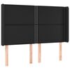 vidaXL T&ecirc;te de lit avec oreilles Noir 147x16x118/128 cm Similicuir