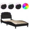vidaXL Cadre de lit Viana avec LED sans matelas noir 90x190 cm
