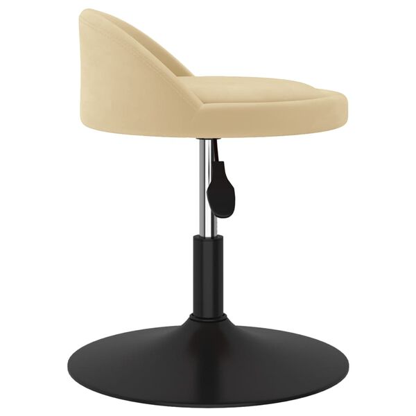 vidaXL Chaise pivotante de salle &agrave; manger Cr&egrave;me Velours