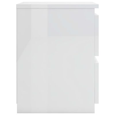 vidaXL Tables de chevet 2 pcs Blanc brillant Bois d’ingénierie