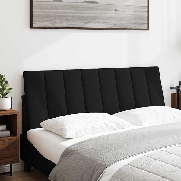 vidaXL Coussin de t&ecirc;te de lit Hanko noir 120 cm tissu