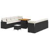 vidaXL Ensemble de canap&eacute; de jardin 11 pc Noir polyrotin