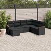 vidaXL Salon de jardin 7 pcs avec coussins noir r&eacute;sine tress&eacute;e