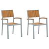 vidaXL Chaise empilable 2 pcs Marron 56 x 57 x 87 cm