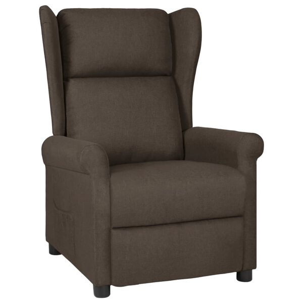 vidaXL Fauteuil inclinable Marron fonc&eacute; Tissu