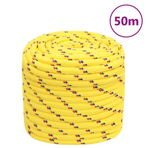 vidaXL Corde de bateau Jaune 18 mm 50 m Polypropyl&egrave;ne