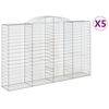 vidaXL Paniers &agrave; gabions arqu&eacute;s 5 pcs 300x50x180/200 cm fer galvanis&eacute;