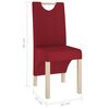 vidaXL Chaises &agrave; manger lot de 2 rouge bordeaux tissu