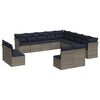 vidaXL Ensemble de canap&eacute; de jardin 13 pcs avec coussins gris r&eacute;sine tress&eacute;e