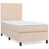 vidaXL Sommier &agrave; lattes de lit avec matelas Cappuccino 90x200 cm