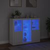 vidaXL Buffets avec lumi&egrave;res LED 3 pcs blanc bois d'ing&eacute;nierie
