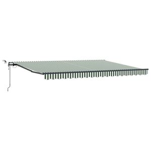 vidaXL Auvent r&eacute;tractable Vert et blanc 450 &times; 300 cm Polyester
