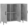 vidaXL Buffet gris b&eacute;ton 90x34x80 cm bois d'ing&eacute;nierie