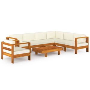 vidaXL Salon de jardin 8 pi&egrave;ces avec coussins 100 x 60 cm Bois d'acacia