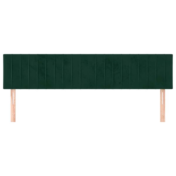 vidaXL T&ecirc;tes de lit 2 pcs Vert fonc&eacute; 100x5x78/88 cm Velours