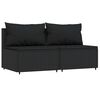 vidaXL Salon de jardin 3 pcs avec coussins Noir R&eacute;sine tress&eacute;e
