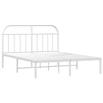 vidaXL Cadre de lit métal sans matelas et tête de lit blanc 183x213 cm