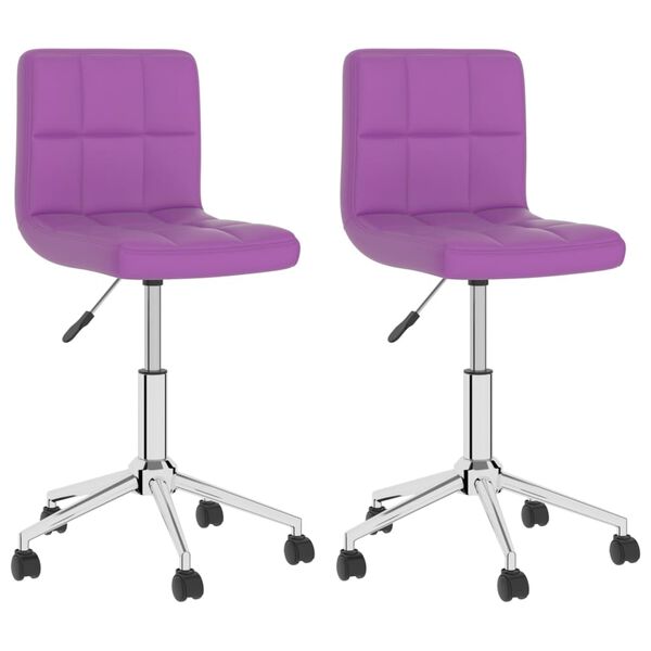 vidaXL Chaises &agrave; manger pivotantes lot de 2 violet similicuir