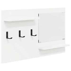vidaXL Porte-manteau mural Blanc 90 x 10 x 50 cm Bois d'ing&eacute;nierie
