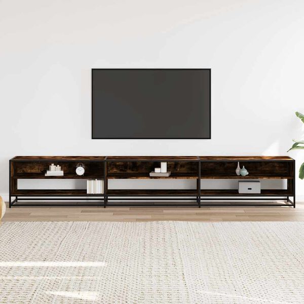 vidaXL Meuble TV ch&ecirc;ne fum&eacute; 270x40x46 cm bois d'ing&eacute;nierie