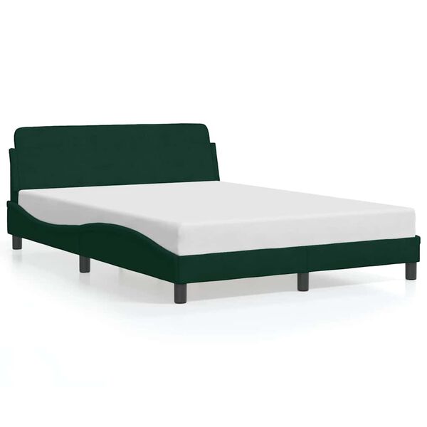 vidaXL Cadre de lit Dover vert fonc&eacute; 140x200 cm velours