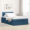 vidaXL Lit ottoman avec matelas et LED bleu 120x190 cm tissu