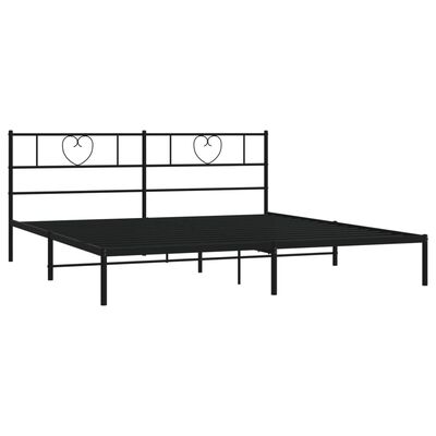 vidaXL Cadre de lit métal sans matelas avec tête de lit noir 193x203cm