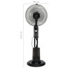 vidaXL Ventilateur brumisateur sur pied 3 vitesses Noir
