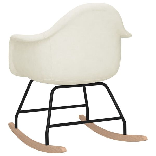 vidaXL Chaise &agrave; bascule Cr&egrave;me Tissu
