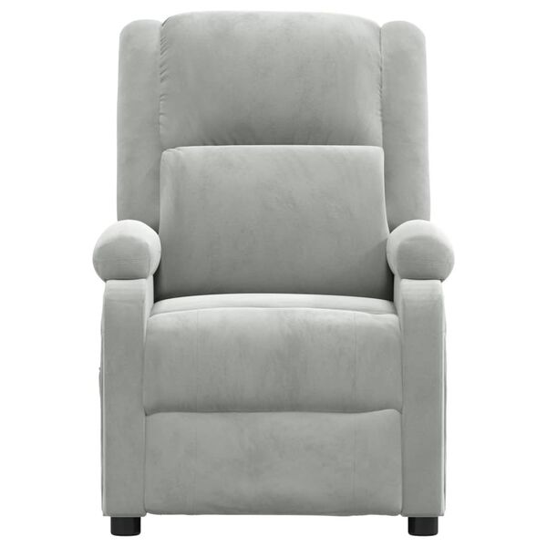 vidaXL Fauteuil inclinable &eacute;lectrique gris clair velours