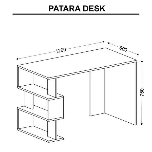 Homemania Bureau d'ordinateur Patara 120x60x75 cm Blanc et ch&ecirc;ne