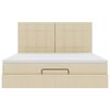 VidaXL Cadre de lit ottoman avec matelas cr&egrave;me 180x200 cm tissu