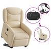 vidaXL Fauteuil inclinable &eacute;lectrique cr&egrave;me tissu