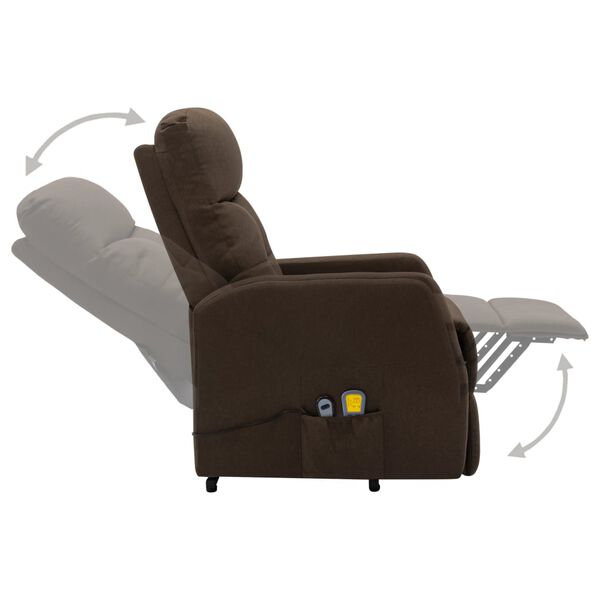 vidaXL Fauteuil de massage Marron Tissu