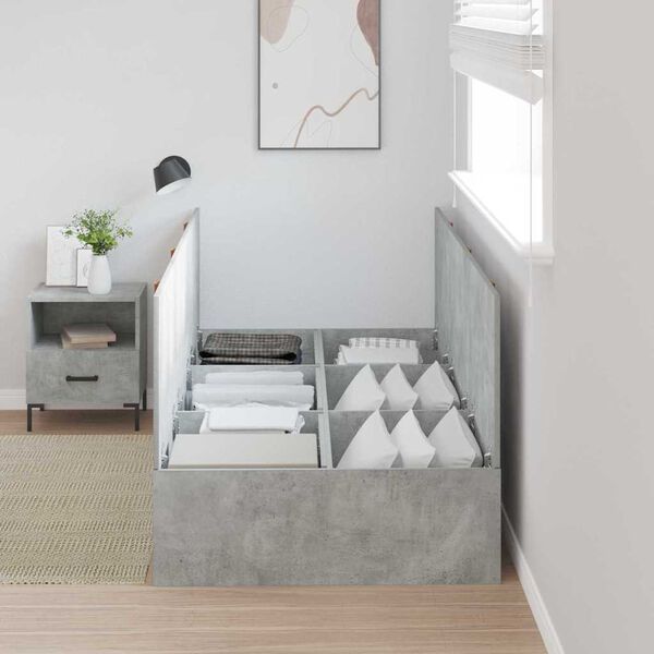 vidaXL Cadre de lit avec rangement Gris b&eacute;ton 70 x 190 cm