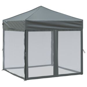 vidaXL Tente de r&eacute;ception pliable avec parois Anthracite 2x2 m