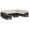 vidaXL Ensemble de canap&eacute; de jardin 11 pc Noir et blanc cr&egrave;me