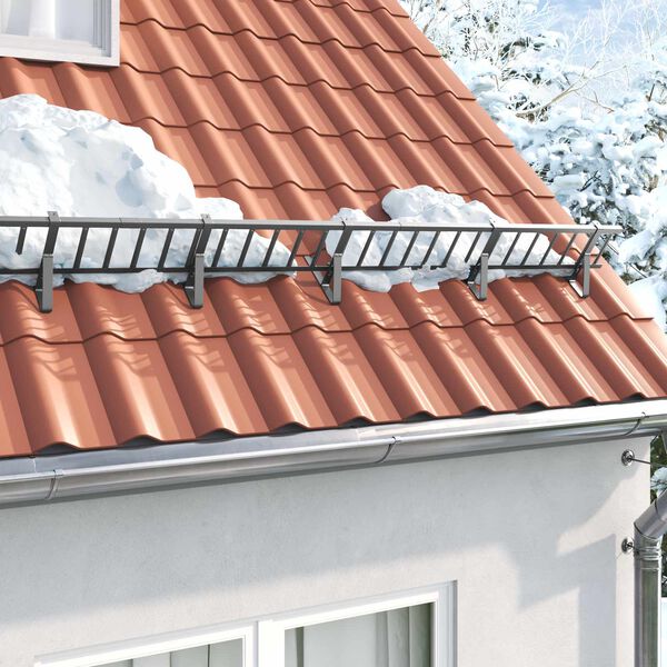vidaXL Protection de neige pour toit Anthracite 600 x 9 x 22 cm Acier