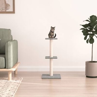 vidaXL Arbre à chat avec griffoirs en sisal gris clair 73 cm